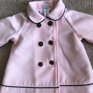 NWT little me pink pea coat 12 months